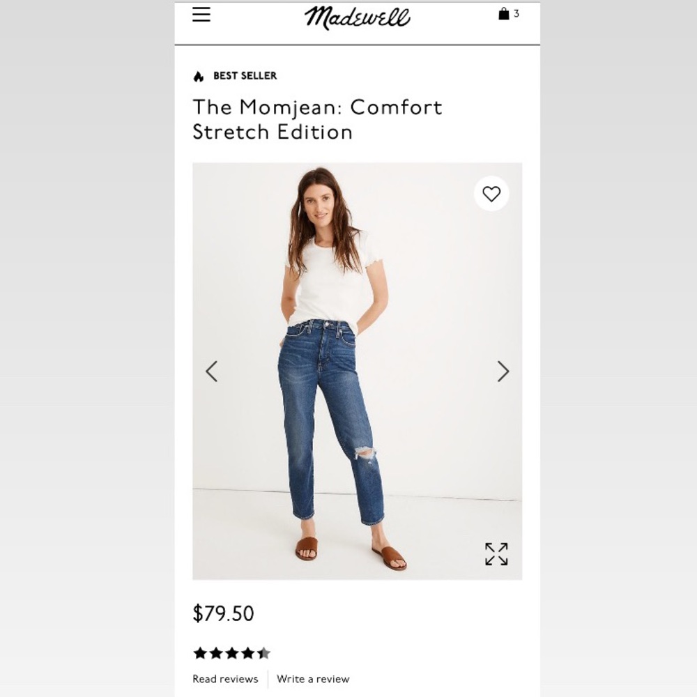 Madewell Comfort Stretch Mom Jean / 31